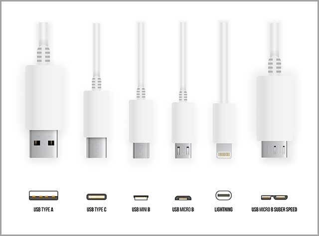 all types of usb cables