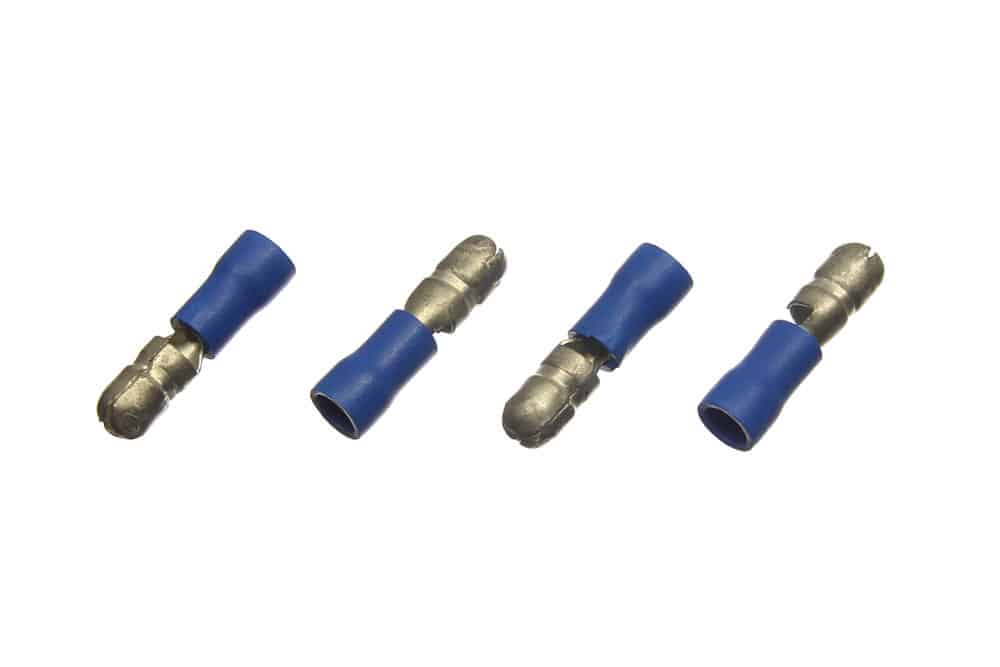 A set of blue bullet plugs